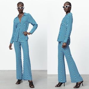 ZARA Set of 2 pcs GEOMETRIC PRINT SHIRT and Pants